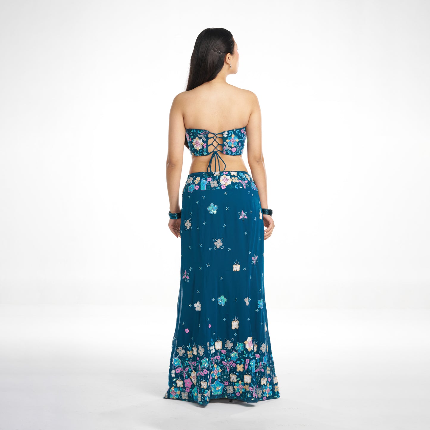 Mayura, Teal blue Mermaind lehenga set