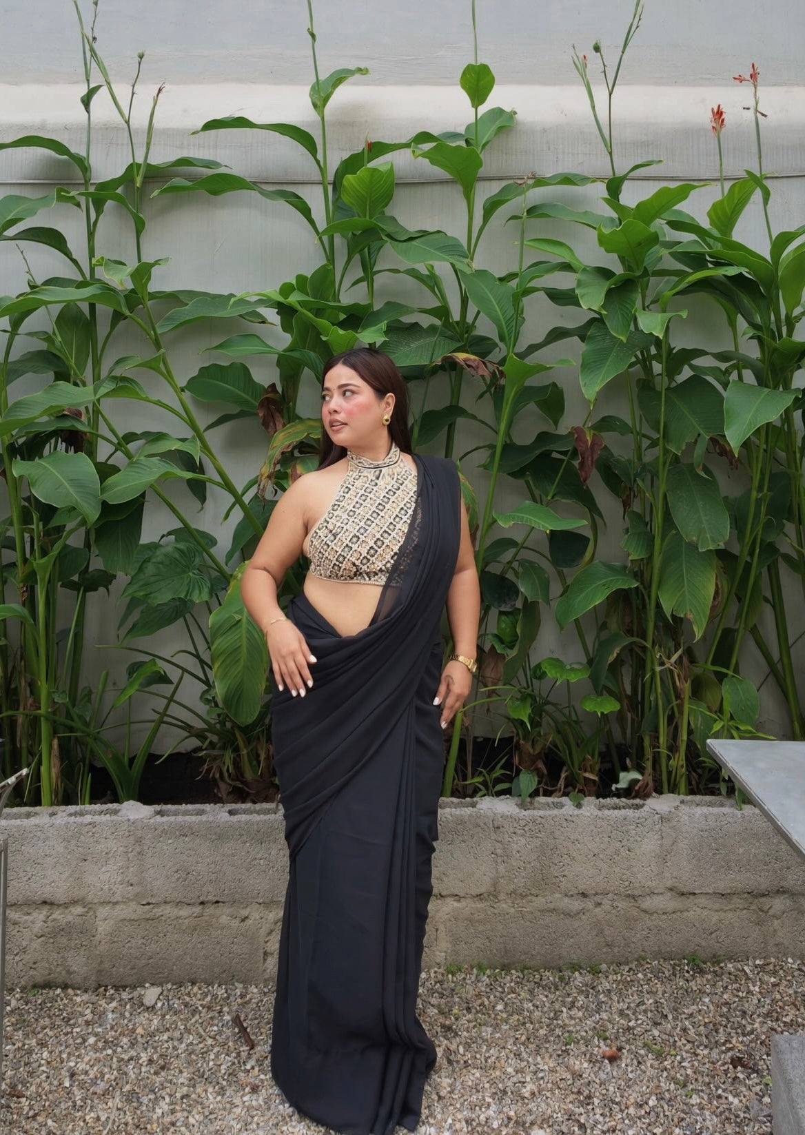 LUPLI Body On Me — Halter Neck Blouse Saree Set