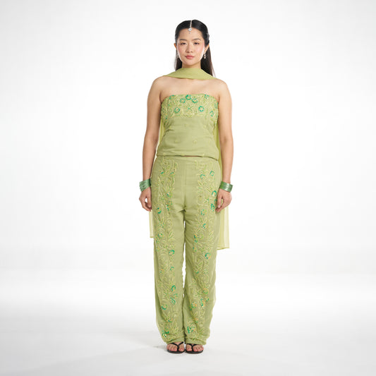 Rani, Pistachio Green Embellished Set