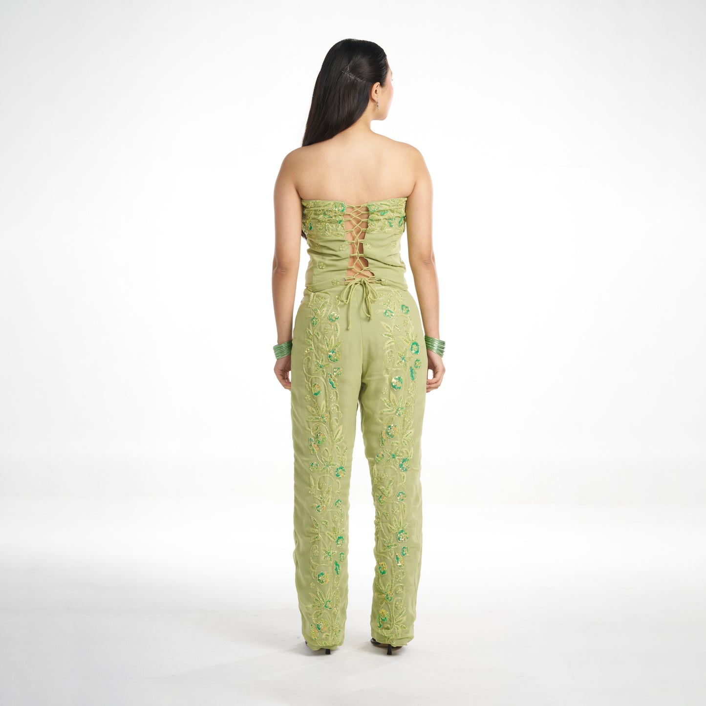 Rani, Pistachio Green Embellished Set