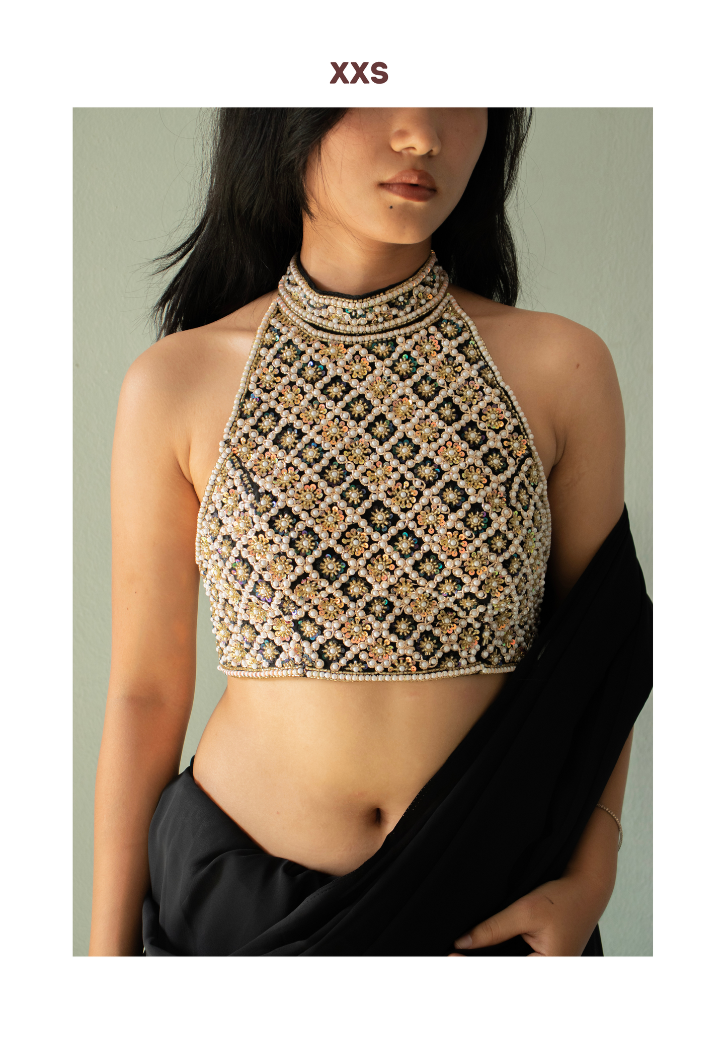 LUPLI Body On Me — Halter Neck Blouse Saree Set