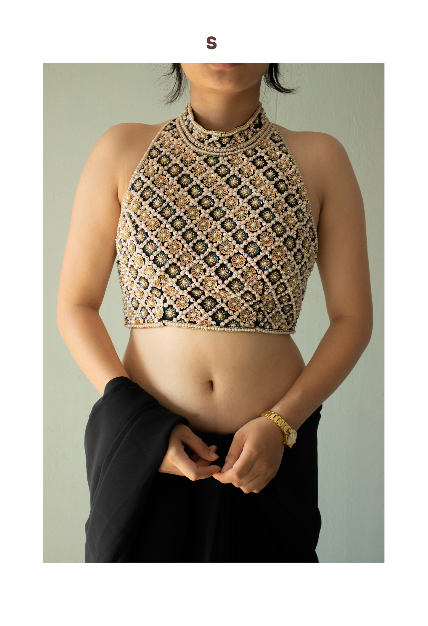 LUPLI Body On Me — Halter Neck Blouse Saree Set